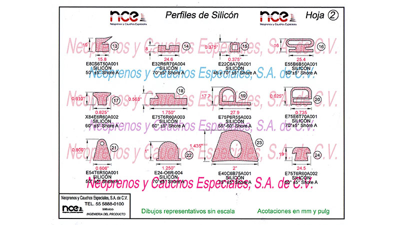 Perfiles de Silicón